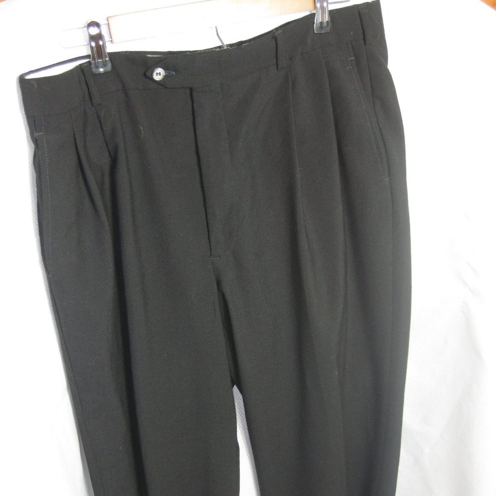 Warren Scott Black Pleated Men's Dress Pants